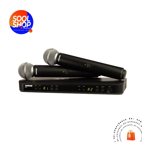 Blx288/Sm58 Shure Sistema Inalámbrico Doble Con Dos Micrófonos De Mano Para Voz Micrófonos