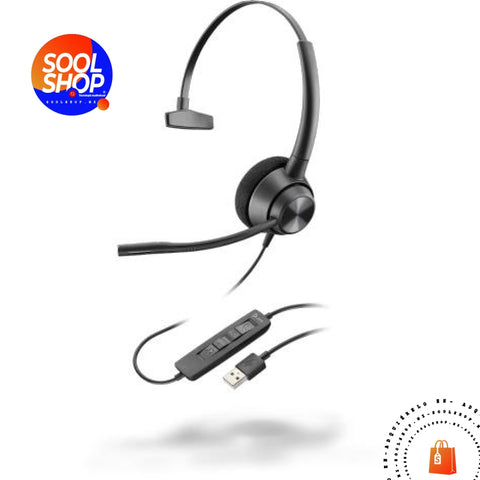 Poly Monoaural EncorePro 310, Alámbrico, USB, Negro - SOOL SHOP | Tecnología Audiovisual