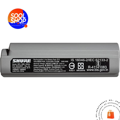 Sb904 Shure Batería Recargable De Iones Litio Micrófonos