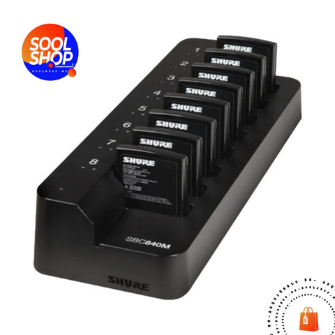 Sbc840M-Us Shure Cargador Para 8 Baterías Sb910M Micrófonos