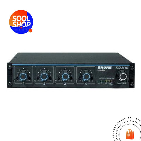 Scm410 Shure System Mezcladora Automática De 4 Canales Con Control Logico Y Eq Dos Bandas Por Canal