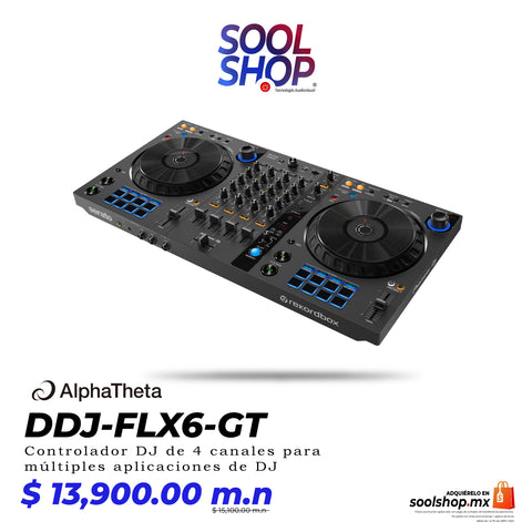 DDJ-FLX6-GT AlphaTheta Controlador DJ de 4 canales para múltiples usos (Pioneer DJ) (grafito)