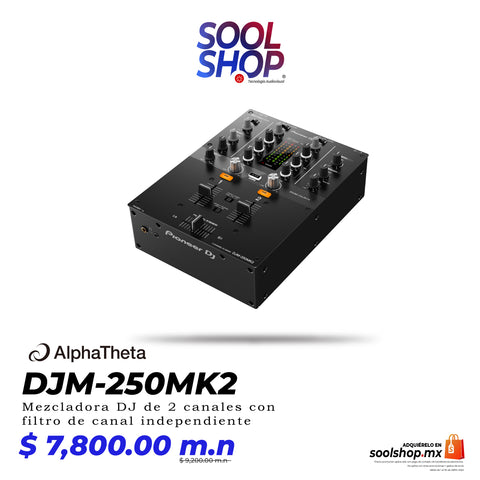 DJM 250MK2 AlphaTheta Mezcladora DJ de 2 canales con filtro de canal independiente