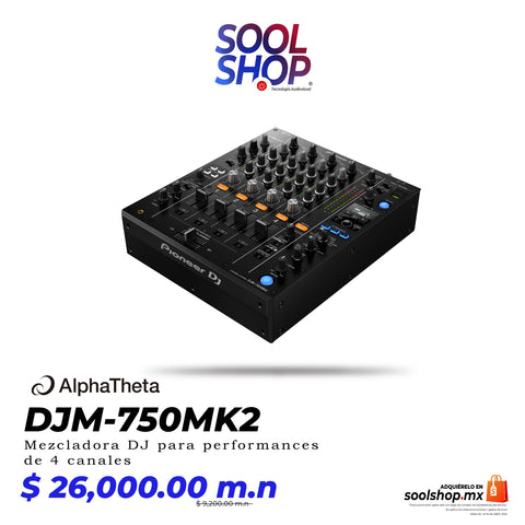 DJM 750MK2 AlphaTheta Mezcladora DJ para performances de 4 canales
