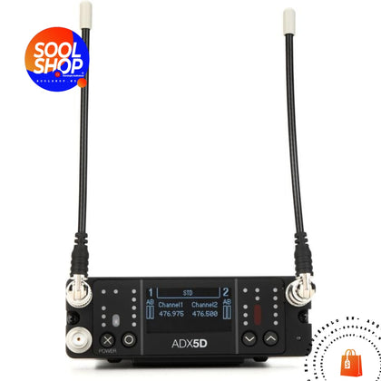 Adx5D Shure Receptor Portable Axient Digital De 2 Canales Chasis Tipo Slot-In Para Montar En Video