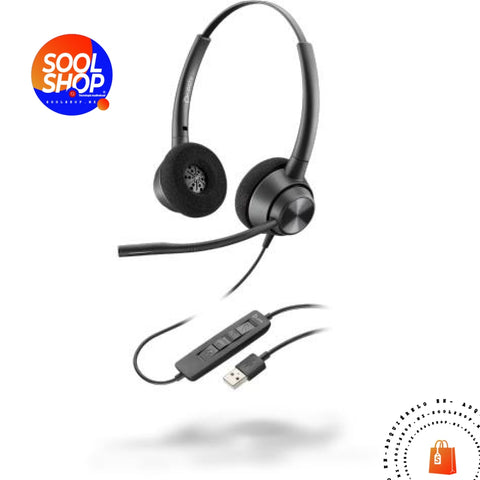 Poly Auriculares EncorePro 320, Alámbrico, USB A, Negro - SOOL SHOP | Tecnología Audiovisual